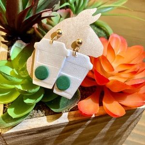 Handmade Polymerclay grande coffee earrings